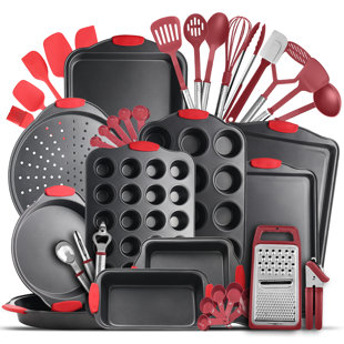 Joytable 15 Piece Bakeware Set + 24 Piece Utensil Set - Stainless Steel, Non-Stick, Dishwasher Safe, And Heat Resistant