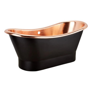 SIGNATURE HARDWARE Thaine 70" x 30" Freestanding Soaking Copper Bathtub
