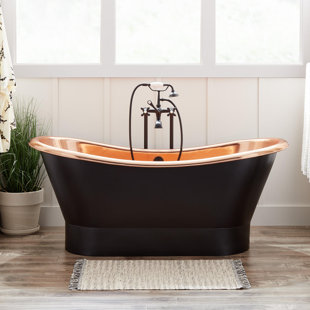 SIGNATURE HARDWARE 70" Thaine Copper Pedestal Tub