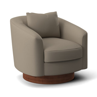 BERNHARDT Camino Leather Swivel Barrel Chair