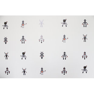 URBAN WALLS 50 Piece Robots Wall Decal Set