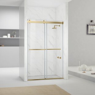 VINNOVA Spezia 52 - 56" W x 76" H Double Sliding Semi- Frameless Shower Door