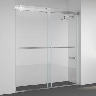 VINNOVA Spezia 64 - 68" W x 76" H Double Sliding Semi- Frameless Shower Door