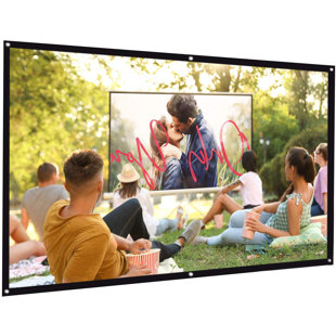 BOMAKER Brighter White Projection Screen 100 Inch Projection Screen 16:9 Hd Foldable Anti-crease