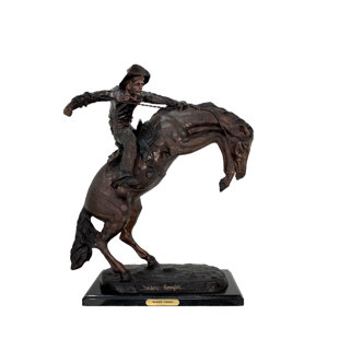 METROPOLITAN GALLERIES Bronze Remington Wooly Chaps on Marble Base Sculpture