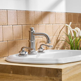 VIBRANTBATH 8-16 Inch 3 Holes 2 Handle Widespread Bathroom Sink Faucet