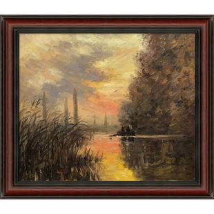 OVERSTOCK ART Evening At Argenteuil Framed On Canvas by Claude Monet Painting