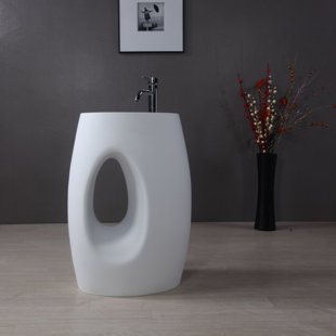 ADM Bathroom 18.8'' Resin Oval Bathroom Sink