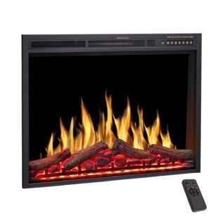 SYMPLE STUFF Electric Fireplace Insert, Three 3D Color with Log and Flame, Adjustable Flame Speed