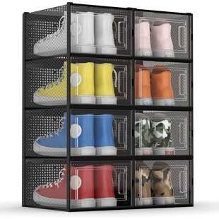 REBRILLIANT 8 Pair Stackable Shoe Storage Box