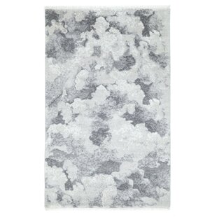 NUSTORY Cloud Hand Knotted Abstract Area Rug in Gray