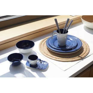 Madison Bay Trading Company Harmony Blue Melamine Dinnerware Set - Service for 4