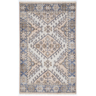 NUSTORY Chalet Hand Tufted Area Rug in Rust/Ivory