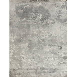 EXQUISITE RUGS Koda Abstract Handmade Hand-Loomed Silver Area Rug