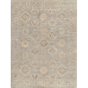 Exquisite Rugs Antique Weave Oushak Handmade Hand Knotted New Zealand Wool Light Blue Area Rug