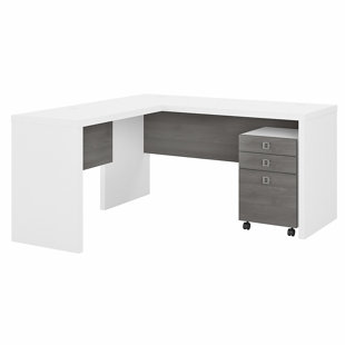 KATHY IRELAND OFFICE BY BUSH Echo 2 Piece L-Shaped Writing Desk Office Set