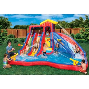 BANZAI 192' x '192 Bounce House with Water Slide and Air Blower