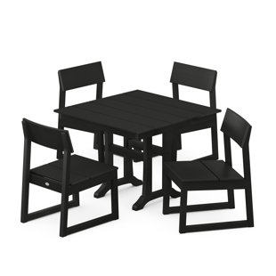 POLYWOOD® Edge Rectangular 4 - Person 37.63'' Long Dining Set (Set of 5)