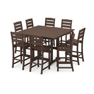 POLYWOOD® Lakeside 9-Piece Bar Side Chair Set (Set of 9)