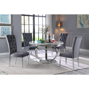 ROSDORF PARK 5 - Piece Faux Marble Top Dining Set