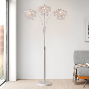 ROSDORF PARK Beckum 90" 3-Lights Novelty Arched Glam Crystal Tree Floor Lamp