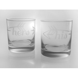 ROLF GLASS Bridal His & Hers 11 oz. Whiskey Glass (Set of 2)