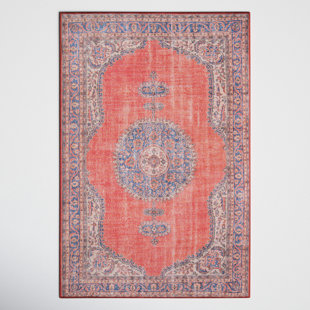 JOSS & MAIN Adler Performance Red/Blue/Ivory Rug