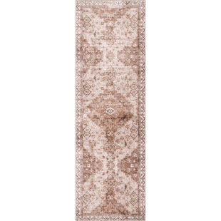 Lauren Liess x Rugs USA Jessamine Geometric Machine Washable Beige/Brown Area Rug