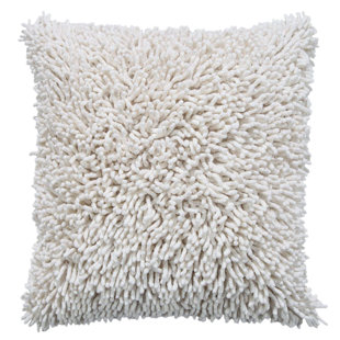 WARISI Fringed Chenille Reversible Throw Pillow