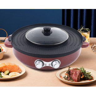 YYBUSHER Portable Hot Pot Countertop Electric Grill