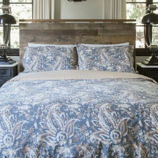 THREAD EXPERIMENT Traditional Percale Paisley Duvet Cover Set