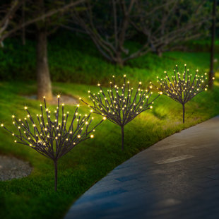 JOINTWIN Brown Branches LED Solar Powered Pathway Light 3Pack for Doorway Yard Decoration