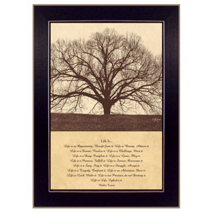 TRINX Life Is Framed Wall Art for Living Room, Home Wall Decor Framed Print by John Jones