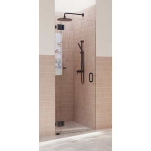 GLASS WAREHOUSE 33.75" W x 78" H Hinged Frameless Shower Door