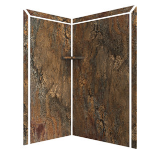 FlexStone Elegance 2-Panel 48"W x 36"D x 80"H Corner Shower Surround