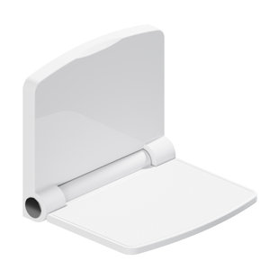 HEALTHCRAFT INVISIA Fold-Down Shower Seat 15" Wall-Mounted Support up to 440lbs, ADA Compliant Non-slip Surface