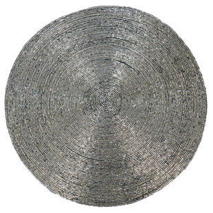 TRUNKIN' Glass Beads Embroidered Round Placemat