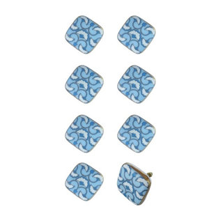 TIMBERBROOK Hand Painted 1.5 Length Square Knob Multipack (Set of 8)