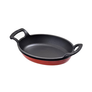 LAVA CAST IRON Lava Enameled Cast Iron Skillet 7.5 inch-Dish Oval Pan