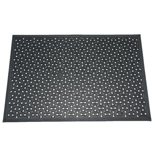 RUBBER-CAL, INC. Rubber-Cal "Dura-Scraper Drainage" Commercial Door Mat - Black