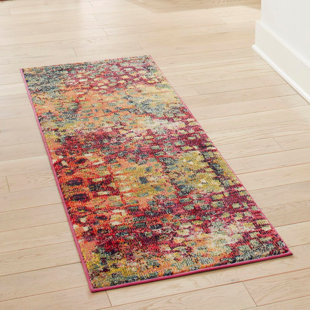 DAKOTA FIELDS Corlenzo Abstract Orange/Pink/Blue/Yellow Area Rug