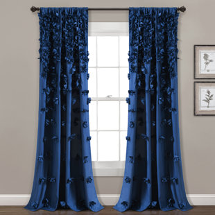 LUSH DECOR Riley Polyester Semi Sheer Curtain Panel