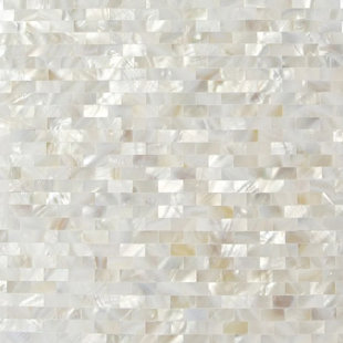 BOND TILE Mother of Pearl Serene White Bricks Seamless 12 in x 12 in x 3 mm Pearl Shell Glass Wall Mosaic Tile