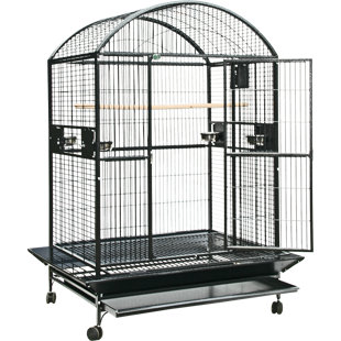 TUCKER MURPHY PET™ Chree 76'' Iron Dome Top Floor Bird Cage with Wheels