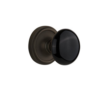 NOSTALGIC WAREHOUSE Classic Rosette with Black Porcelain Door Knob