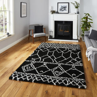 THINK RUGS Scandi Berber Geometric Machine Woven Rectangle 80cm X 150cm White Area Rug
