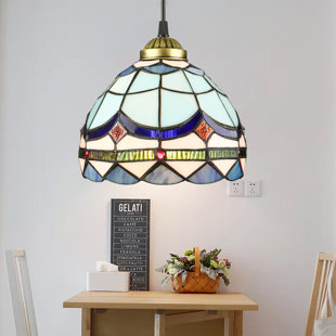 LAKIQ Modern Stained Glass Pendant Light
