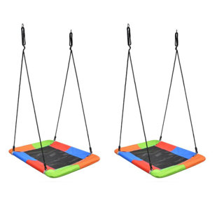 SWINGING MONKEY PRODUCTS Swinging Monkey Giant 40" X 30" Square Mat Platform Outdoor Play Swing (2 Pack) (Set of 2)
