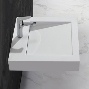 ADM Bathroom 17.6'' Resin Square Bathroom Sink