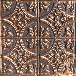 FROMPLAINTOBEAUTIFULINHOURS 28'' L x 28'' W High Gloss Tin Nail Up Ceiling Tile In Solid Copper
